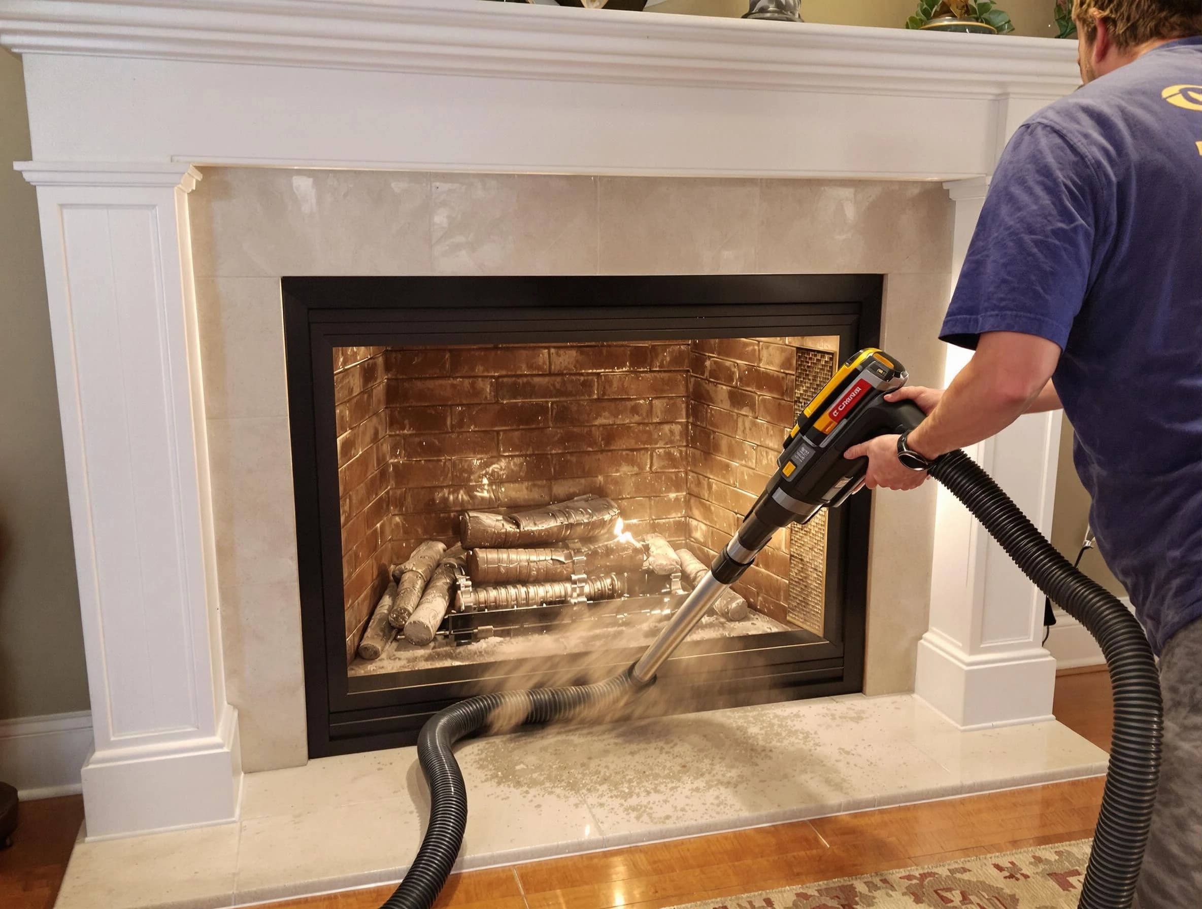 Fireplace cleaning performed by Woburn Chimney Sweep in Woburn, MA