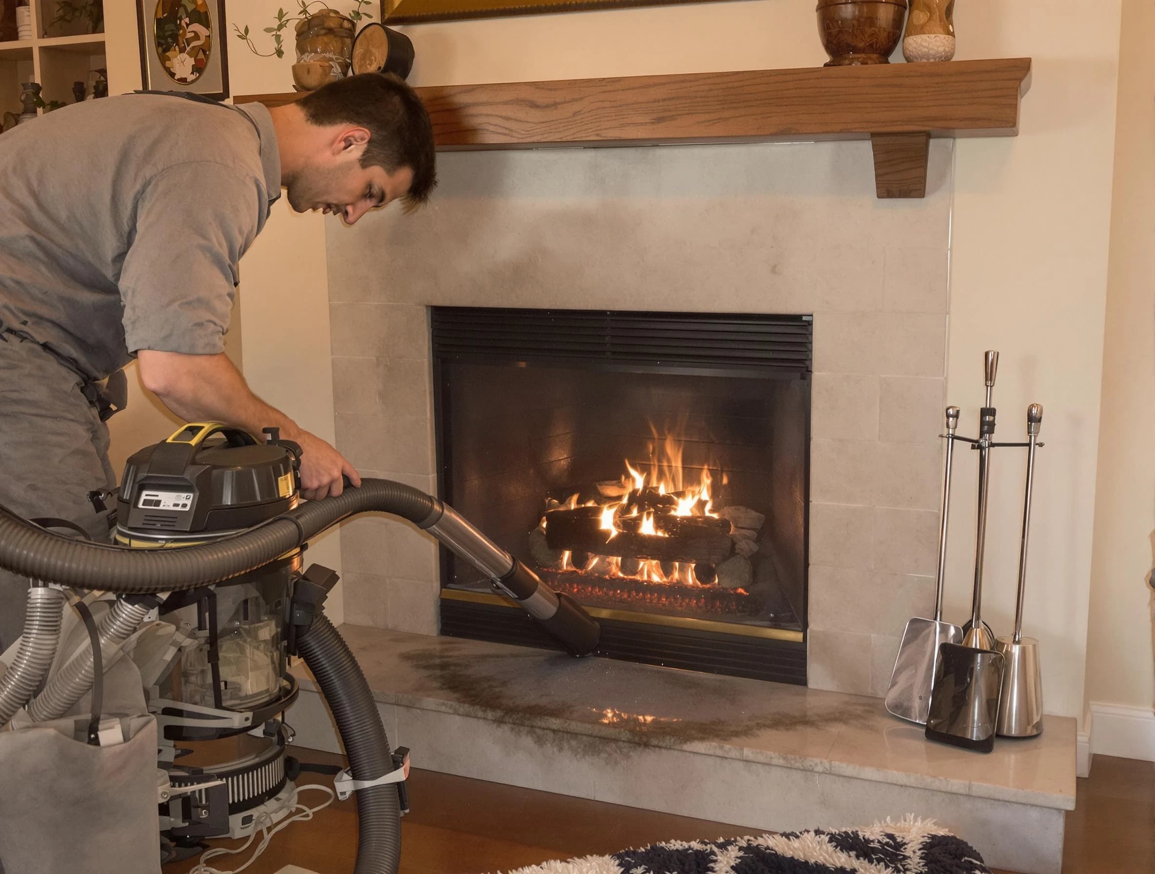 Routine fireplace upkeep by Woburn Chimney Sweep in Woburn, MA
