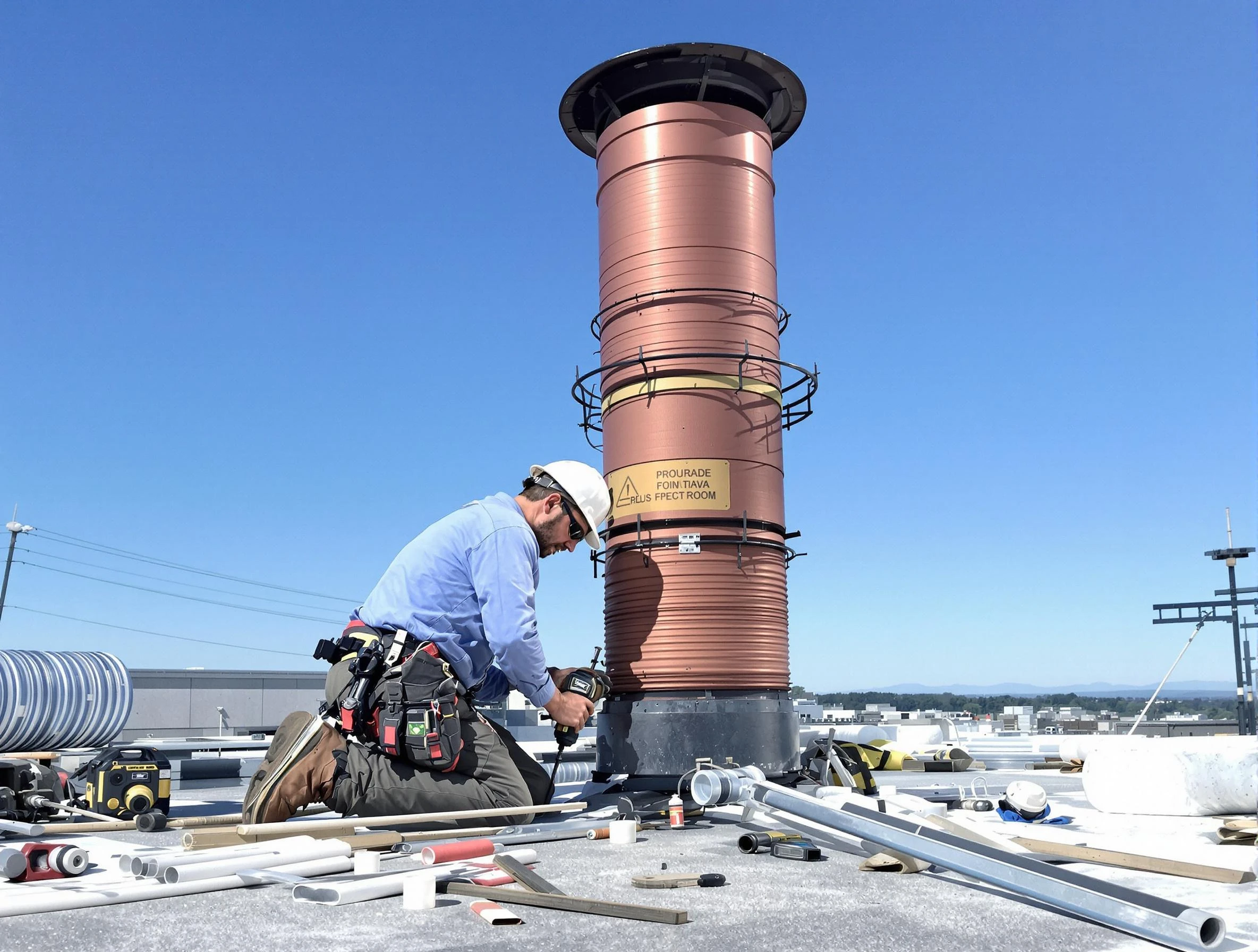Installed chimney liner by Woburn Chimney Sweep in Woburn, MA