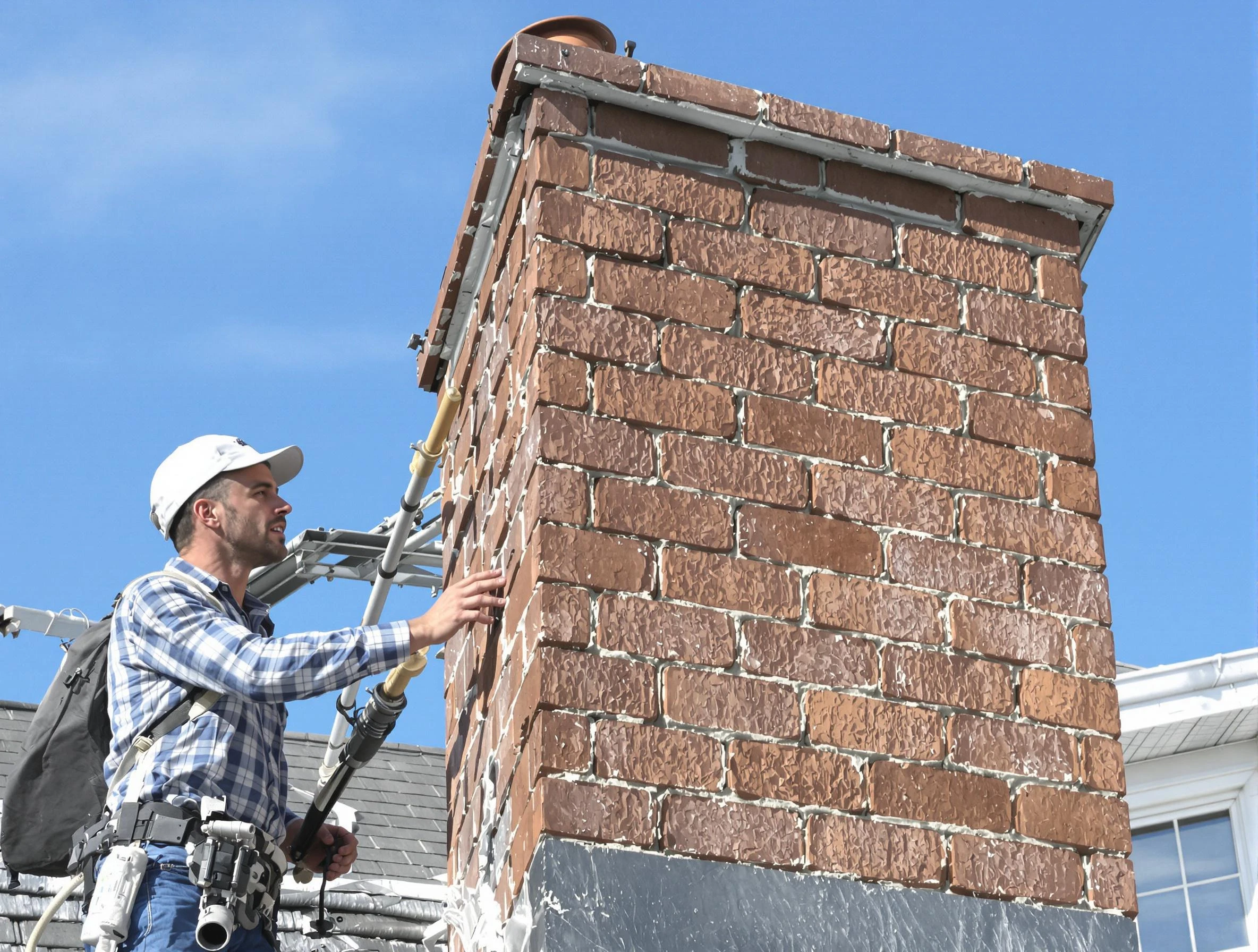 Brickwork for a chimney rebuild by Woburn Chimney Sweep in Woburn, MA
