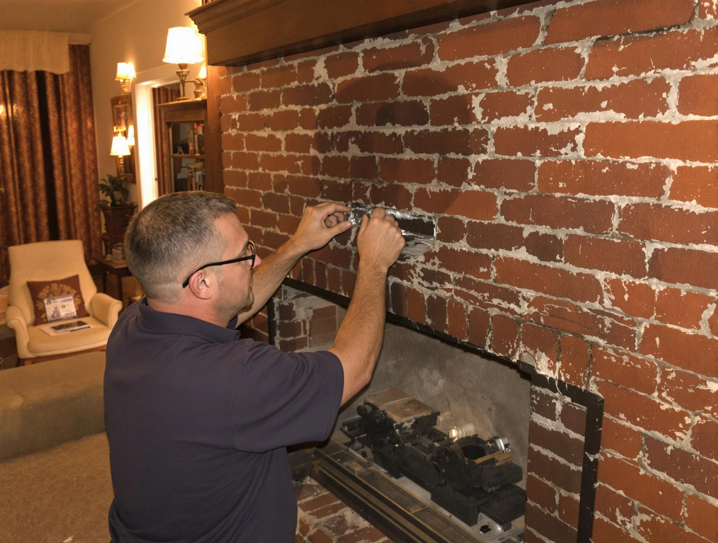 Woburn Chimney Sweep expert fixing a fireplace in Woburn, MA