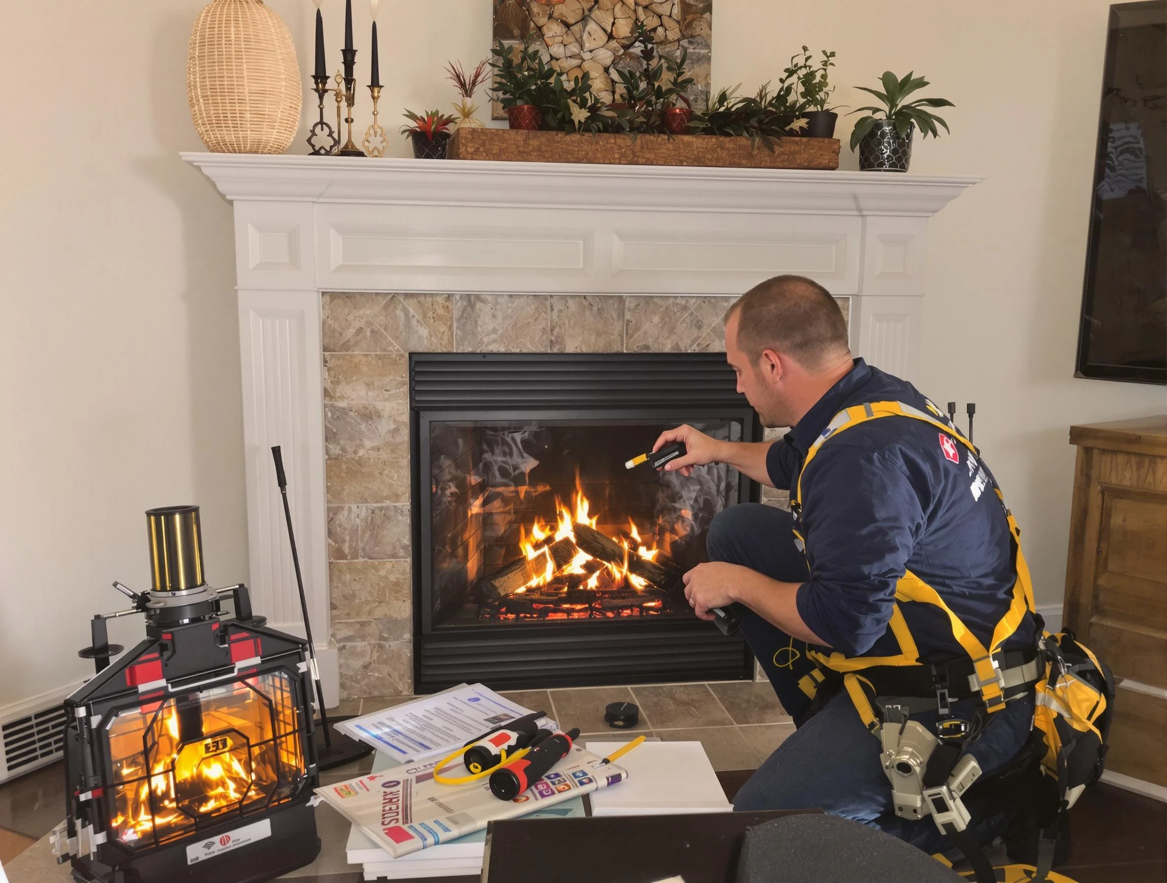 Safety-focused fireplace inspection by Woburn Chimney Sweep in Woburn, MA